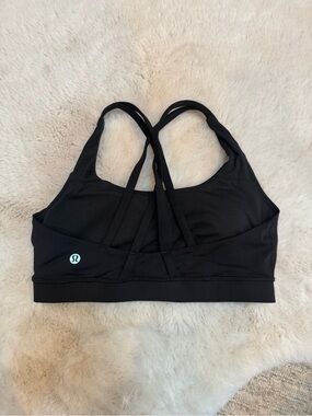 lululemon energy bra  Black Cross-Back Strappy Sports Bra
